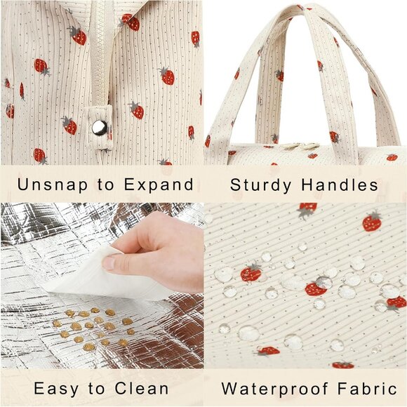 Large Lunch Box for Women Waterproof & Leakproof Lunch Tote Bags Reusable Therma - Picture 4 of 9